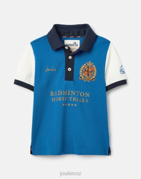 BLUE Kids Unisex Badminton Polo Shirt 2-12 Years Boys Apparel Joules 2LLH345
