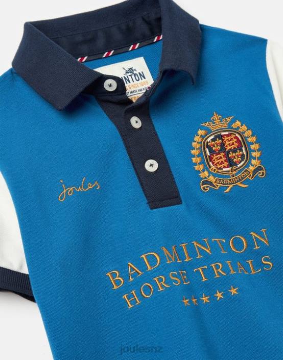 BLUE Kids Unisex Badminton Polo Shirt 2-12 Years Boys Apparel Joules 2LLH345