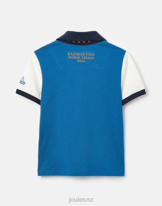 BLUE Kids Unisex Badminton Polo Shirt 2-12 Years Boys Apparel Joules 2LLH345