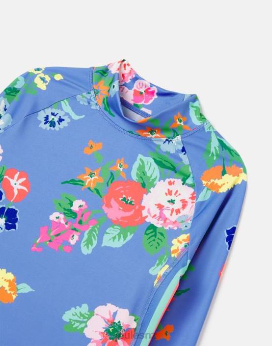 BLUE FLORAL Beachside Rash Vest And Trunk Set Girls Apparel Joules 2LLH291