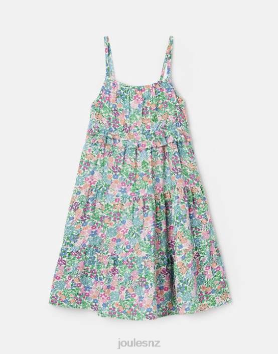 MULTI DITSY Theadora Shirred Empire Tiered Dress 5-12 Years Girls Apparel Joules 2LLH293