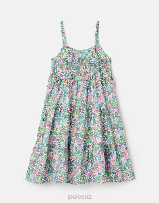 MULTI DITSY Theadora Shirred Empire Tiered Dress 5-12 Years Girls Apparel Joules 2LLH293