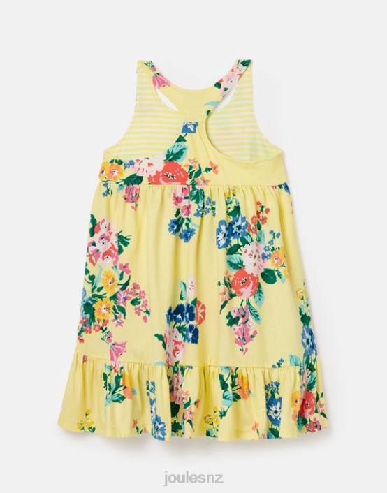 PASTEL YELLOW Juno Tiered Jersey Dress 2-12 Years Girls Apparel Joules 2LLH285