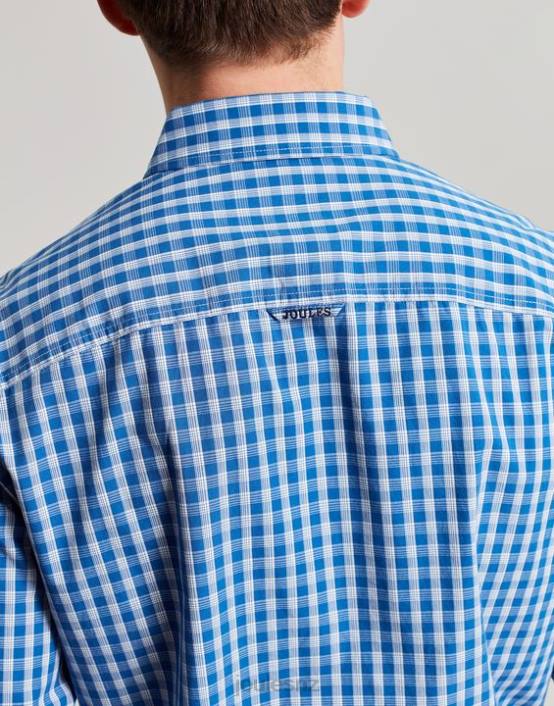 BLUE GINGHAM Abbott Classic Fit Peached Poplin Shirt Men Apparel Joules 2LLH212