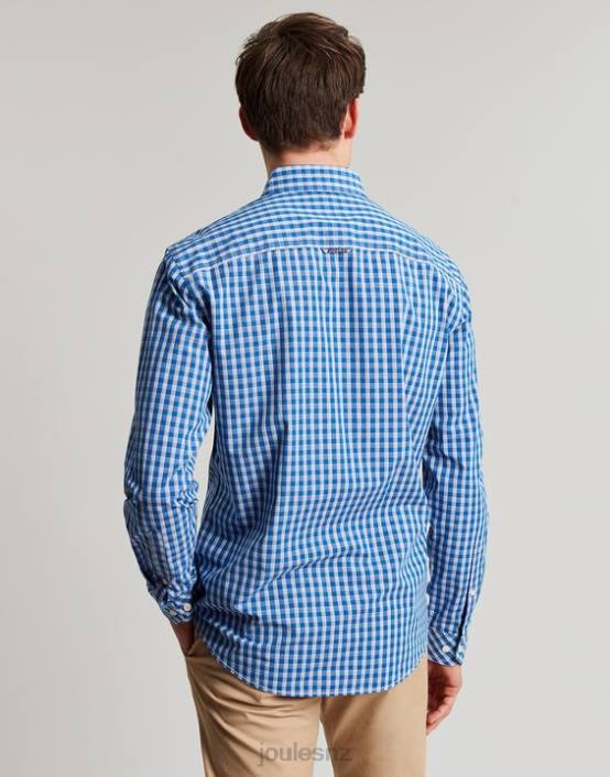 BLUE GINGHAM Abbott Classic Fit Peached Poplin Shirt Men Apparel Joules 2LLH212