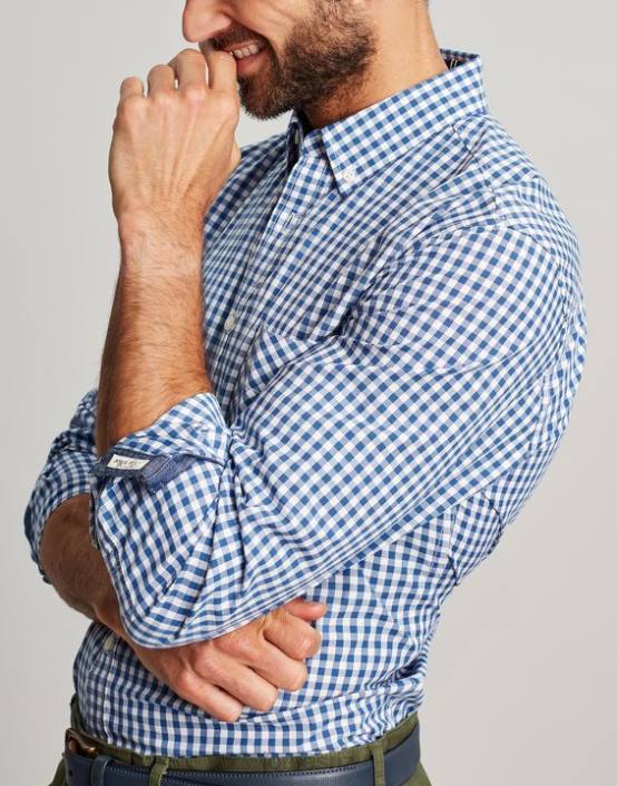 BLUE GINGHAM Goodridge Classic Fit Poplin Shirt Men Apparel Joules 2LLH215