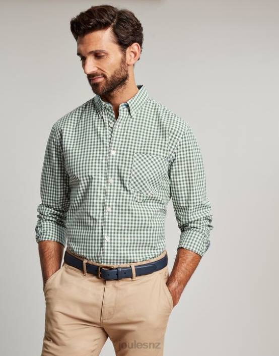 GREEN GINGHAM Goodridge Classic Fit Poplin Shirt Men Apparel Joules 2LLH225