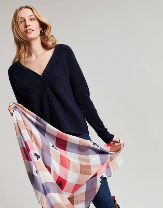 BEE MULTI GINGHAM River Lightweight Woven Printed Scarf Women Accessories Joules 2LLH160