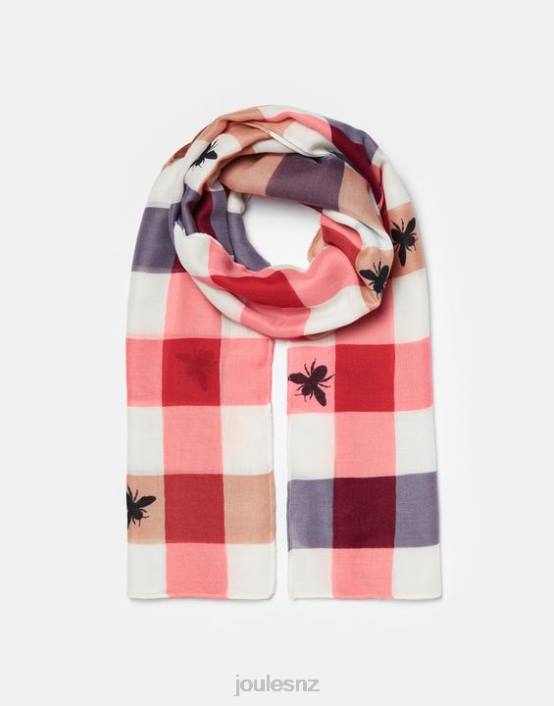 BEE MULTI GINGHAM River Lightweight Woven Printed Scarf Women Accessories Joules 2LLH160