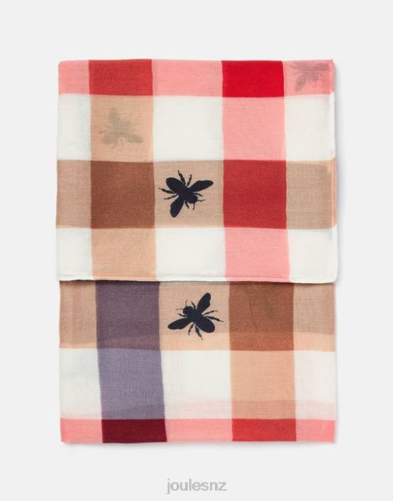 BEE MULTI GINGHAM River Lightweight Woven Printed Scarf Women Accessories Joules 2LLH160