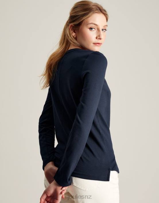 FRENCH NAVY Holly Crew Long Sleeve Top Women Apparel Joules 2LLH36