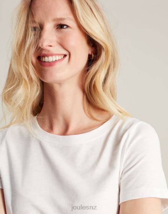 BRIGHT WHITE Carley Solid Classic Crew T-Shirt Women Apparel Joules 2LLH103