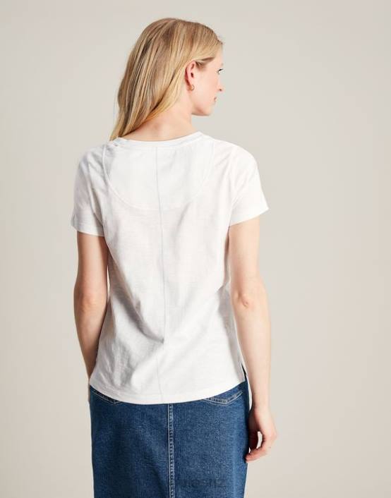 BRIGHT WHITE Carley Solid Classic Crew T-Shirt Women Apparel Joules 2LLH103
