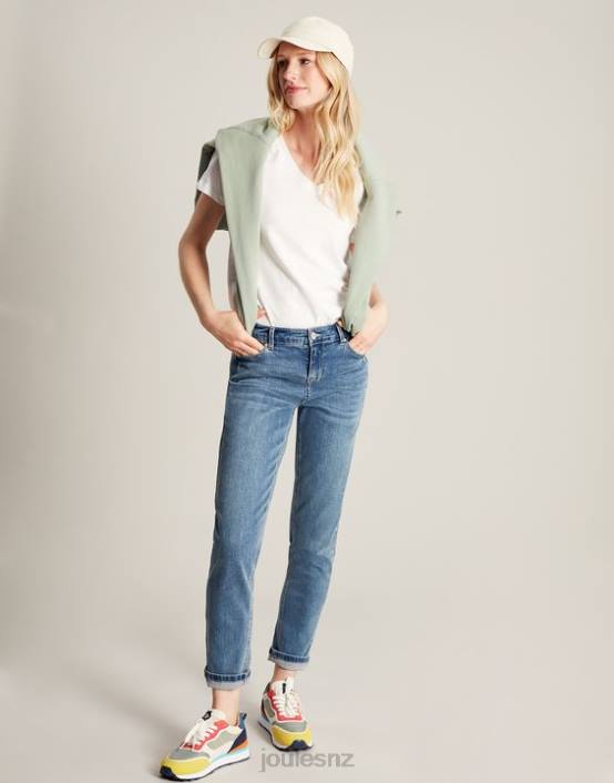 BRIGHT WHITE Celina Solid V Neck T-Shirt Women Apparel Joules 2LLH60