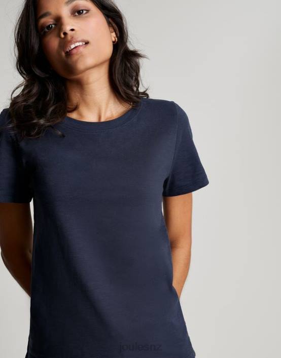 FRENCH NAVY Carley Solid Classic Crew T-Shirt Women Apparel Joules 2LLH76